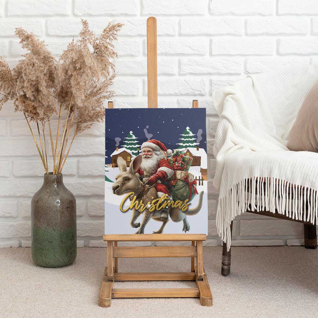 Kangaroo Australia Christmas Canvas Wall Art Xmas Pattern - Wonder Print Shop