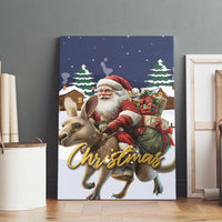 Kangaroo Australia Christmas Canvas Wall Art Xmas Pattern - Wonder Print Shop