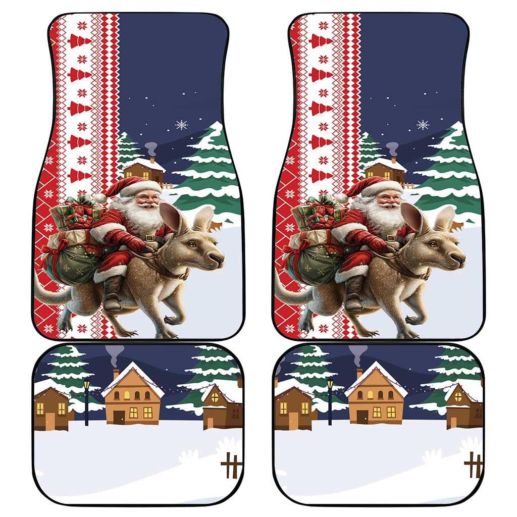 Kangaroo Australia Christmas Car Mats Xmas Pattern - Wonder Print Shop