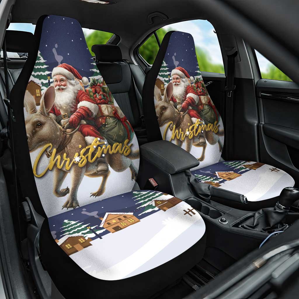 Kangaroo Australia Christmas Car Seat Cover Xmas Pattern - Wonder Print Shop