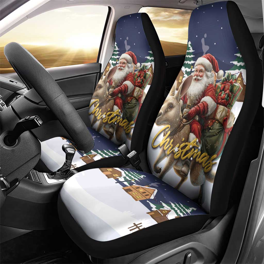 Kangaroo Australia Christmas Car Seat Cover Xmas Pattern - Wonder Print Shop