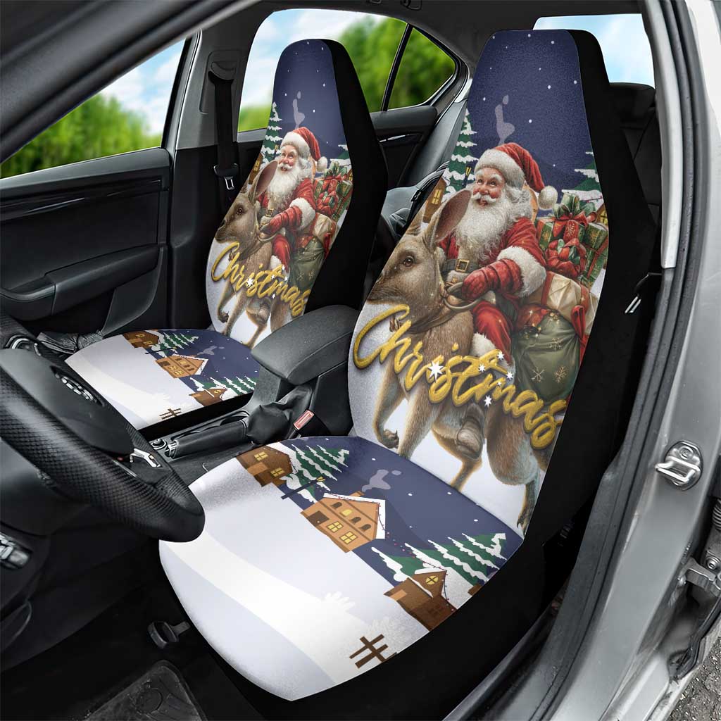 Kangaroo Australia Christmas Car Seat Cover Xmas Pattern - Wonder Print Shop