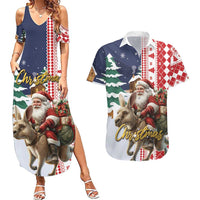 Kangaroo Australia Christmas Couples Matching Summer Maxi Dress and Hawaiian Shirt Xmas Pattern - Wonder Print Shop