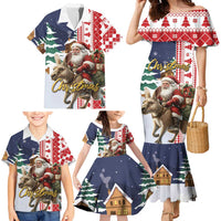 Kangaroo Australia Christmas Family Matching Mermaid Dress and Hawaiian Shirt Xmas Pattern - Wonder Print Shop