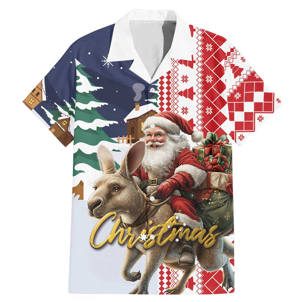 Kangaroo Australia Christmas Family Matching Mermaid Dress and Hawaiian Shirt Xmas Pattern - Wonder Print Shop