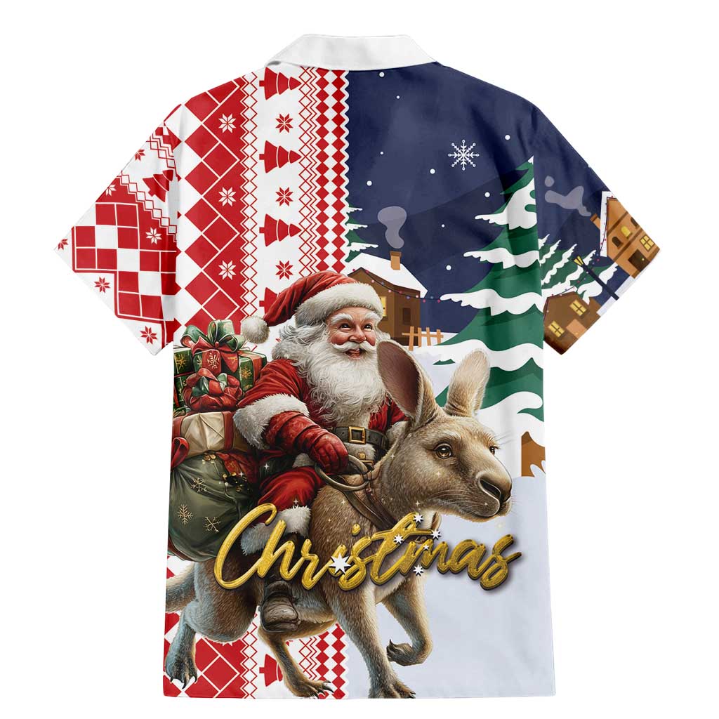 Kangaroo Australia Christmas Family Matching Mermaid Dress and Hawaiian Shirt Xmas Pattern - Wonder Print Shop