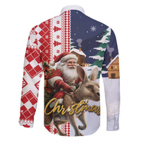 Kangaroo Australia Christmas Family Matching Off The Shoulder Long Sleeve Dress and Hawaiian Shirt Xmas Pattern - Wonder Print Shop