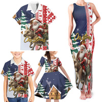 Kangaroo Australia Christmas Family Matching Tank Maxi Dress and Hawaiian Shirt Xmas Pattern - Wonder Print Shop