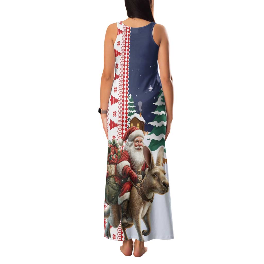 Kangaroo Australia Christmas Family Matching Tank Maxi Dress and Hawaiian Shirt Xmas Pattern - Wonder Print Shop