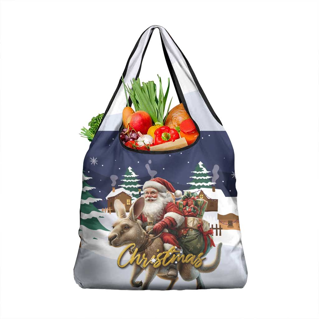 Kangaroo Australia Christmas Grocery Bag Xmas Pattern