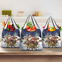 Kangaroo Australia Christmas Grocery Bag Xmas Pattern
