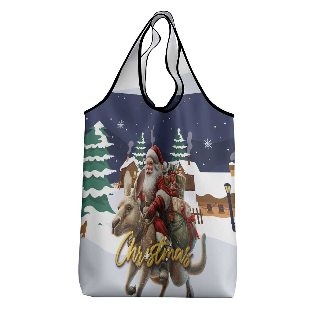 Kangaroo Australia Christmas Grocery Bag Xmas Pattern