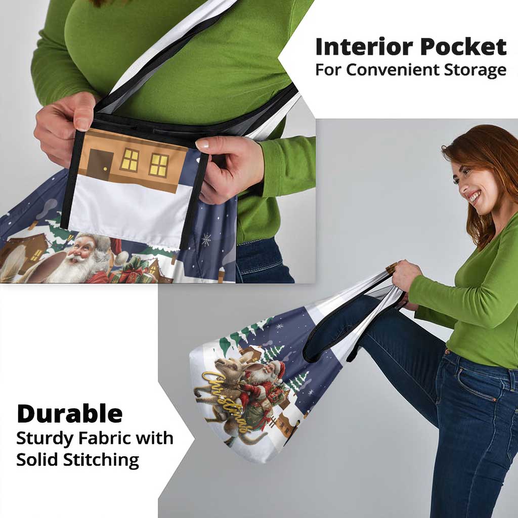 Kangaroo Australia Christmas Grocery Bag Xmas Pattern