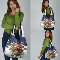 Kangaroo Australia Christmas Grocery Bag Xmas Pattern