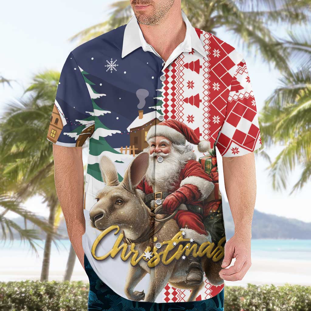 Kangaroo Australia Christmas Hawaiian Shirt Xmas Pattern - Wonder Print Shop