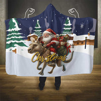 Kangaroo Australia Christmas Hooded Blanket Xmas Pattern
