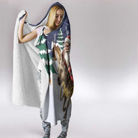 Kangaroo Australia Christmas Hooded Blanket Xmas Pattern