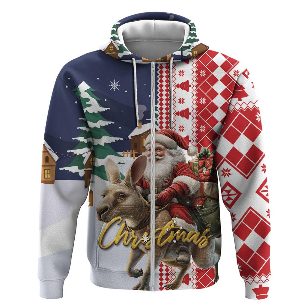 Kangaroo Australia Christmas Hoodie Xmas Pattern - Wonder Print Shop
