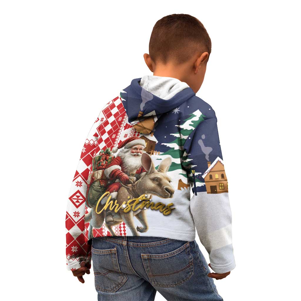Kangaroo Australia Christmas Kid Hoodie Xmas Pattern - Wonder Print Shop