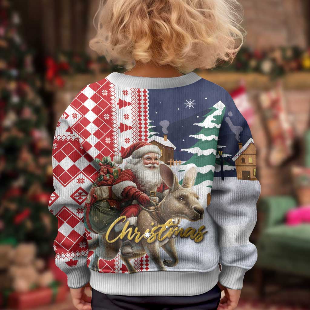 Kangaroo Australia Christmas Kid Ugly Christmas Sweater Xmas Pattern - Wonder Print Shop