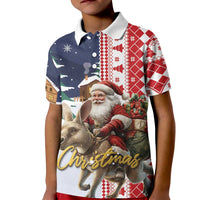 Kangaroo Australia Christmas Kid Polo Shirt Xmas Pattern - Wonder Print Shop