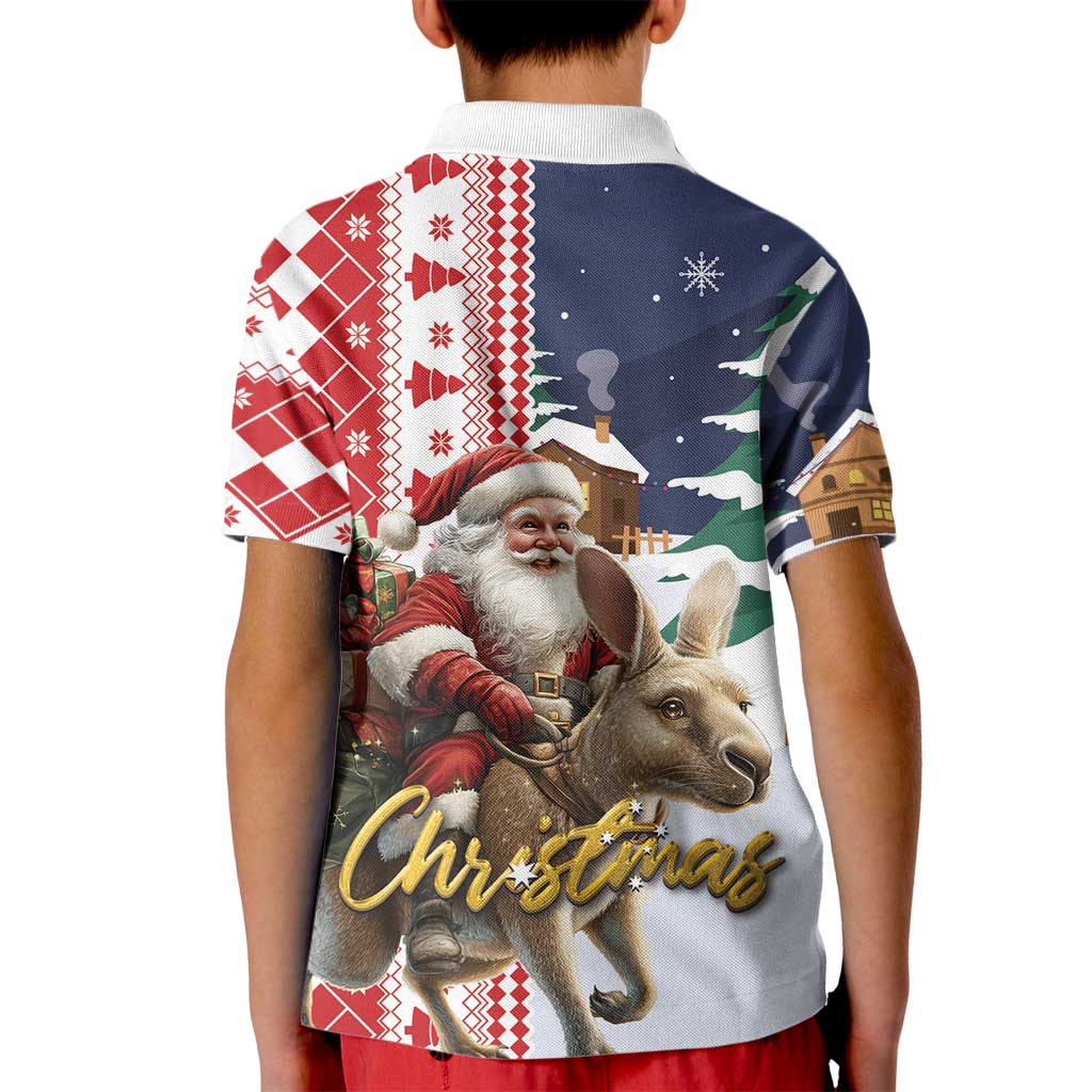 Kangaroo Australia Christmas Kid Polo Shirt Xmas Pattern - Wonder Print Shop