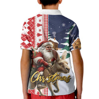 Kangaroo Australia Christmas Kid Polo Shirt Xmas Pattern - Wonder Print Shop