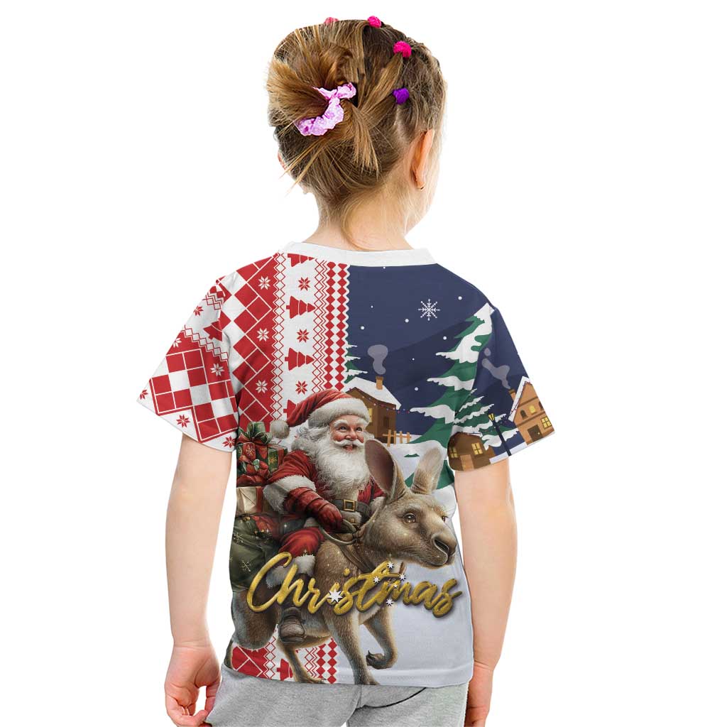 Kangaroo Australia Christmas Kid T Shirt Xmas Pattern - Wonder Print Shop