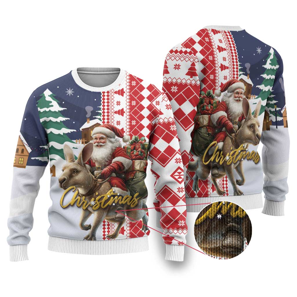 Kangaroo Australia Christmas Ugly Christmas Sweater Xmas Pattern - Wonder Print Shop