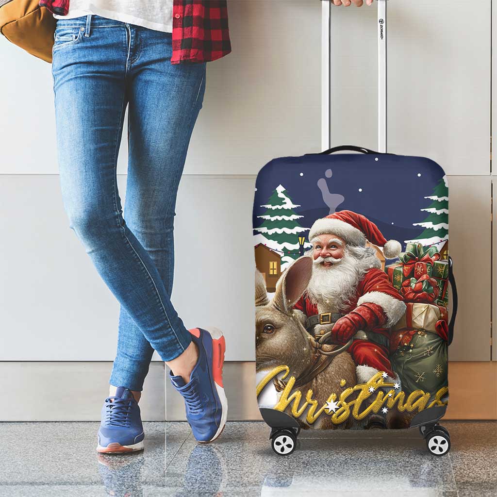 Kangaroo Australia Christmas Luggage Cover Xmas Pattern - Wonder Print Shop