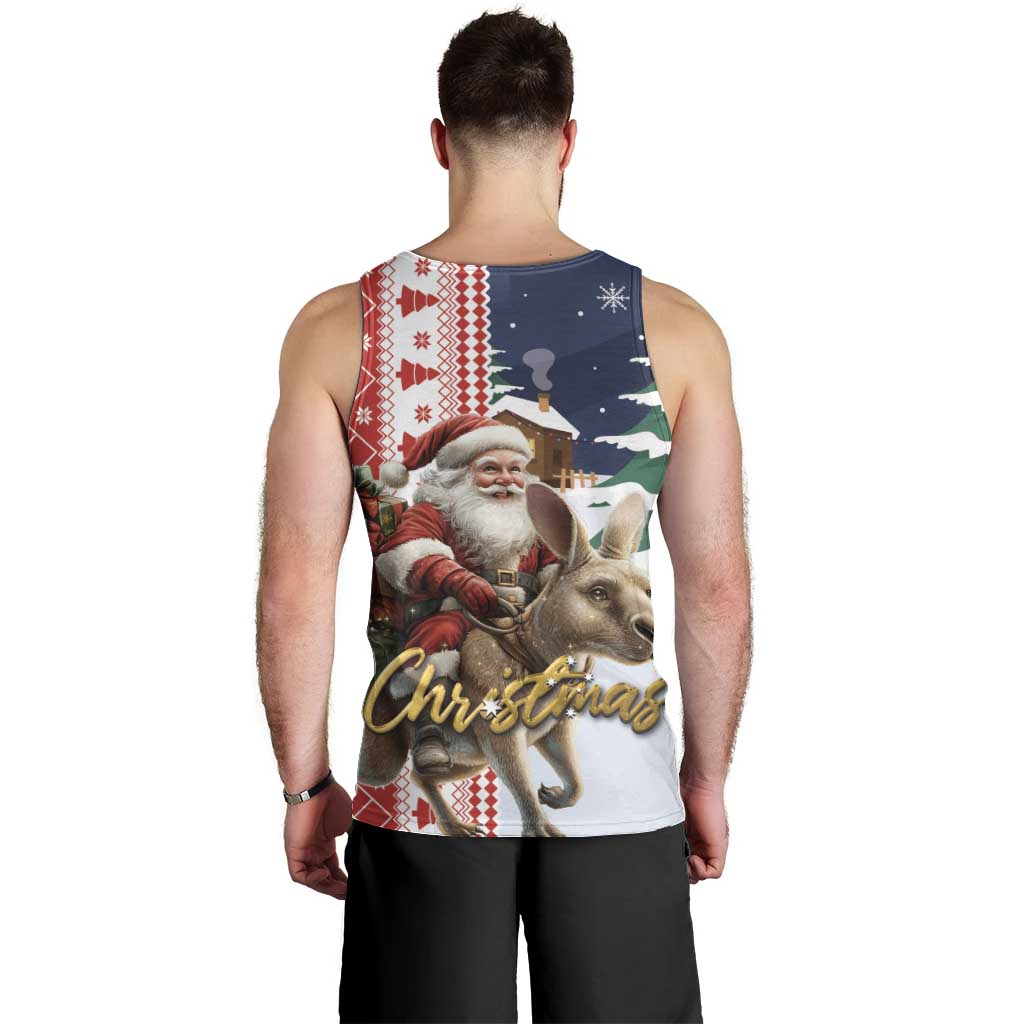 Kangaroo Australia Christmas Men Tank Top Xmas Pattern - Wonder Print Shop