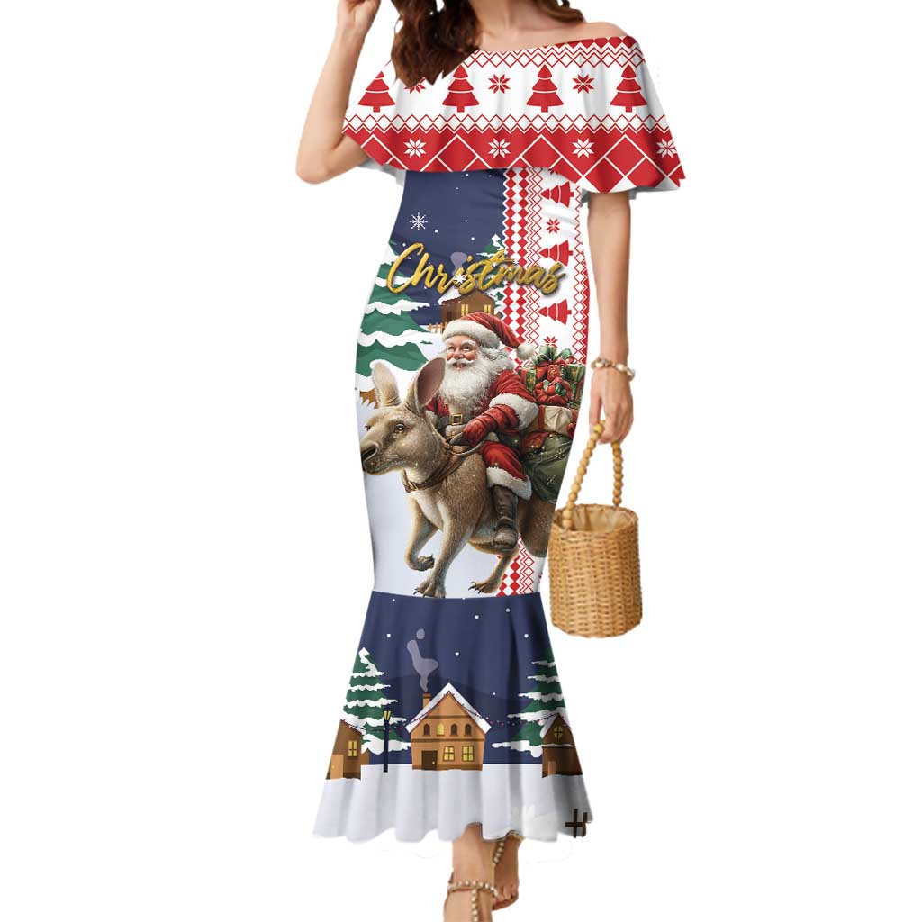 Kangaroo Australia Christmas Mermaid Dress Xmas Pattern - Wonder Print Shop