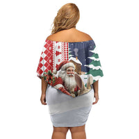 Kangaroo Australia Christmas Off Shoulder Short Dress Xmas Pattern - Wonder Print Shop