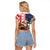 Kangaroo Australia Christmas Raglan Cropped T Shirt Xmas Pattern - Wonder Print Shop