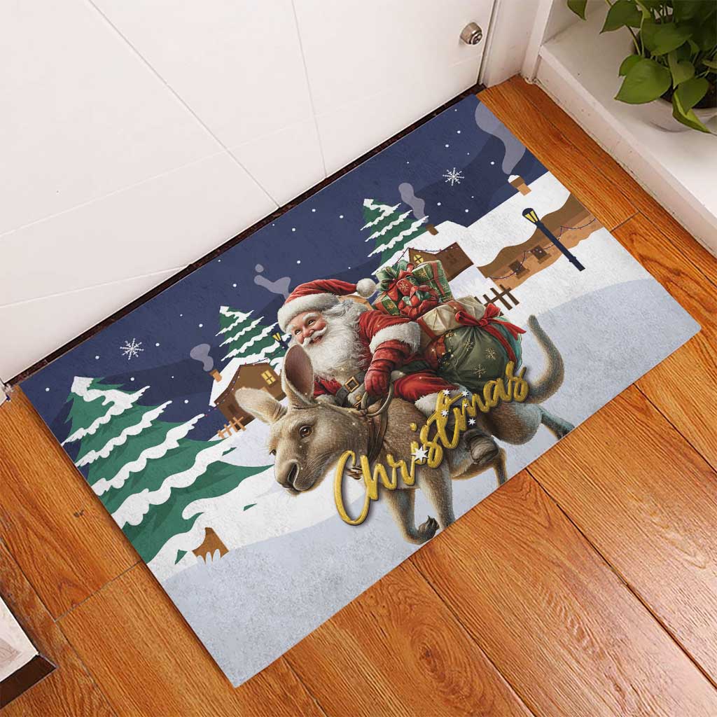 Kangaroo Australia Christmas Rubber Doormat Xmas Pattern - Wonder Print Shop