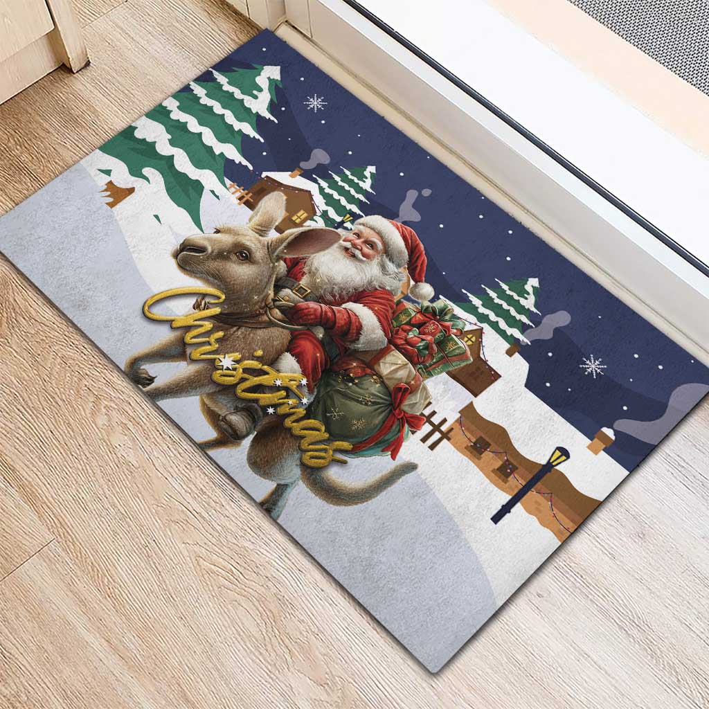 Kangaroo Australia Christmas Rubber Doormat Xmas Pattern - Wonder Print Shop