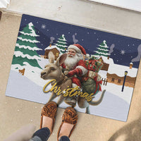 Kangaroo Australia Christmas Rubber Doormat Xmas Pattern - Wonder Print Shop