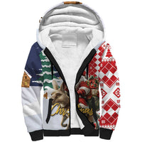 Kangaroo Australia Christmas Sherpa Hoodie Xmas Pattern - Wonder Print Shop