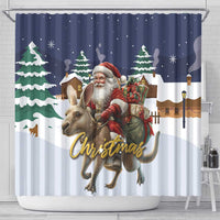 Kangaroo Australia Christmas Shower Curtain Xmas Pattern