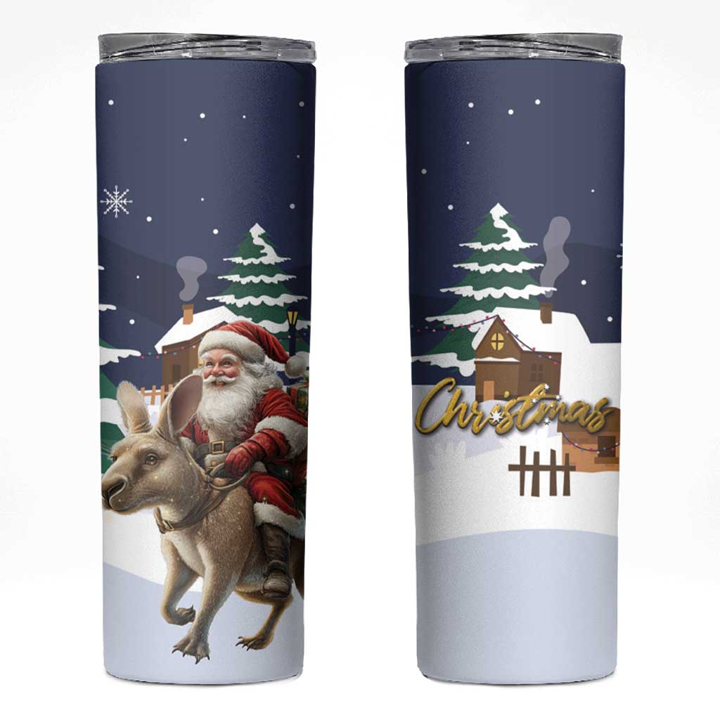 Kangaroo Australia Christmas Skinny Tumbler Xmas Pattern - Wonder Print Shop