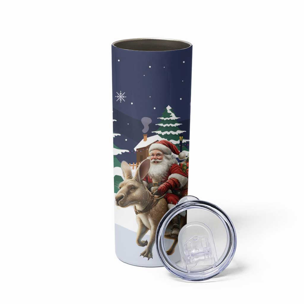 Kangaroo Australia Christmas Skinny Tumbler Xmas Pattern - Wonder Print Shop