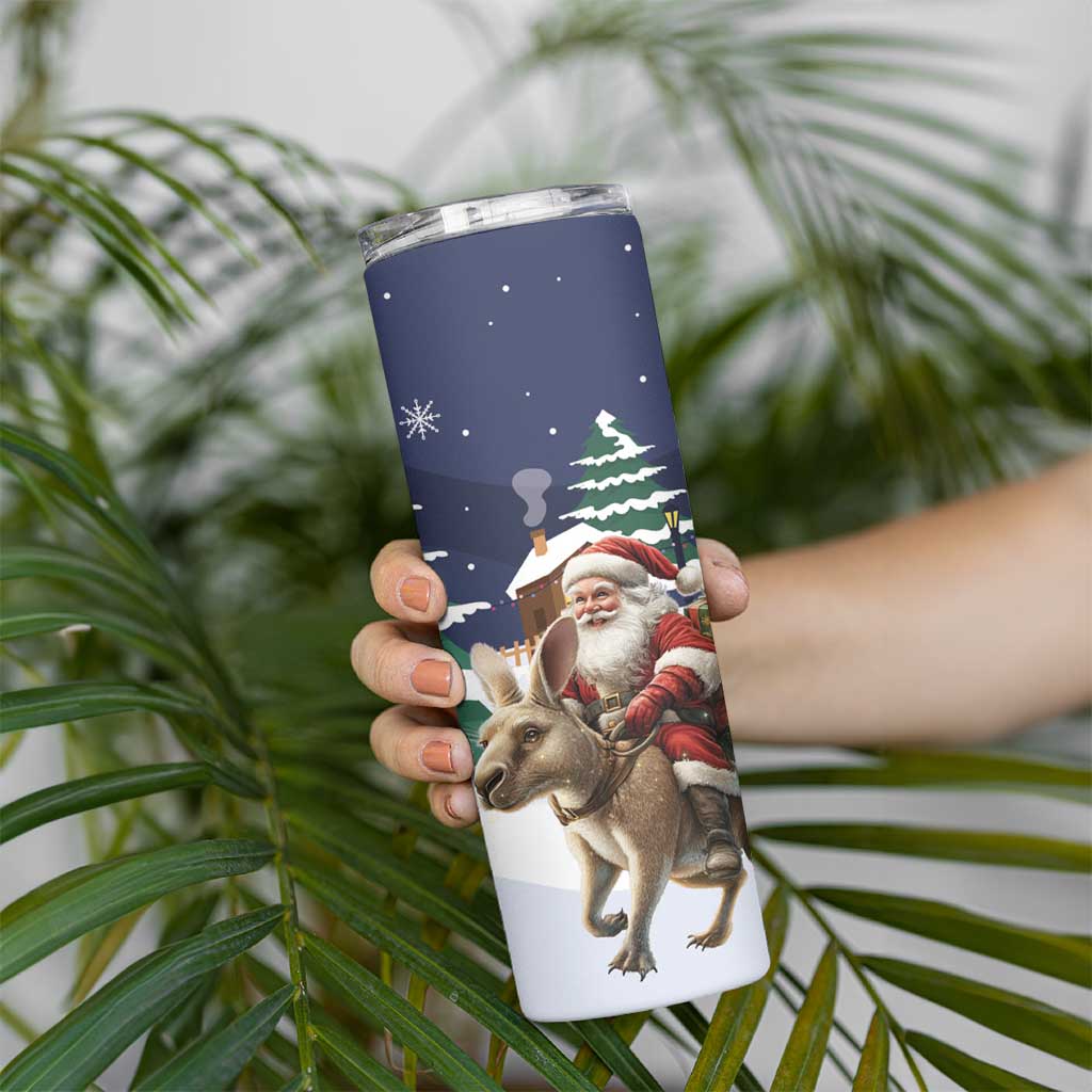 Kangaroo Australia Christmas Skinny Tumbler Xmas Pattern - Wonder Print Shop