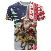 Kangaroo Australia Christmas T Shirt Xmas Pattern - Wonder Print Shop