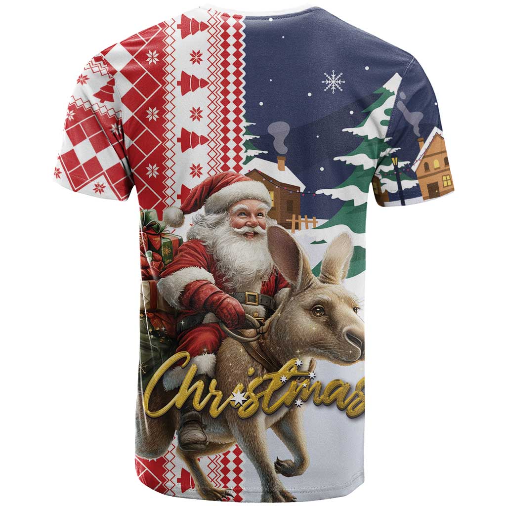 Kangaroo Australia Christmas T Shirt Xmas Pattern - Wonder Print Shop