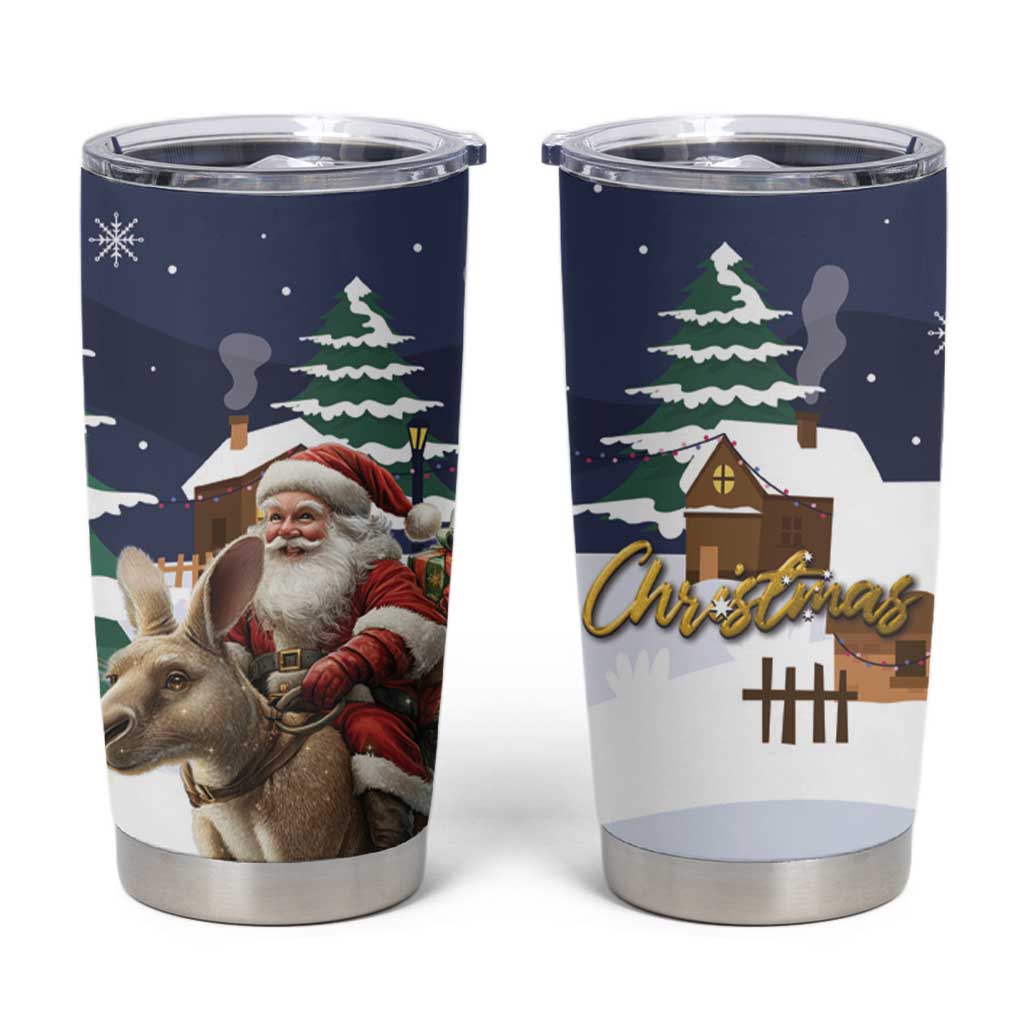 Kangaroo Australia Christmas Tumbler Cup Xmas Pattern - Wonder Print Shop