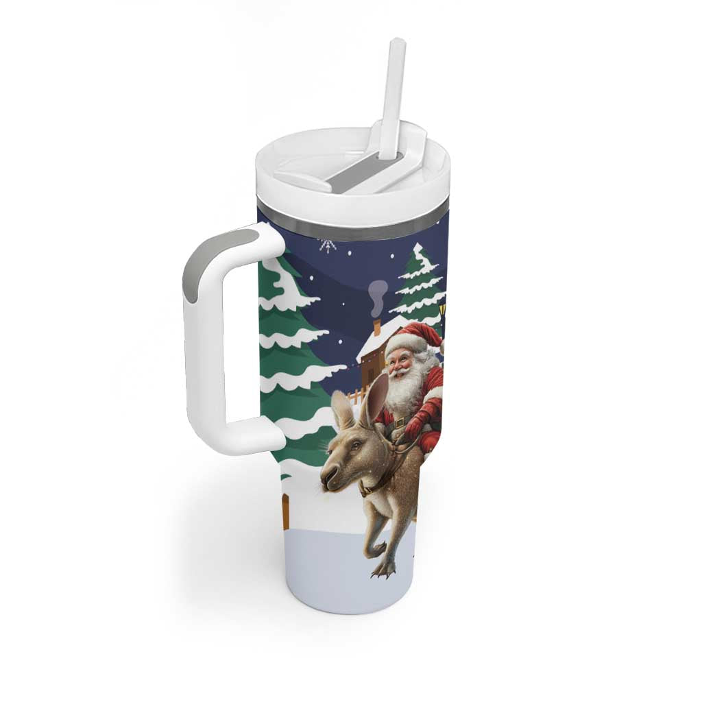 Kangaroo Australia Christmas Tumbler With Handle Xmas Pattern - Wonder Print Shop