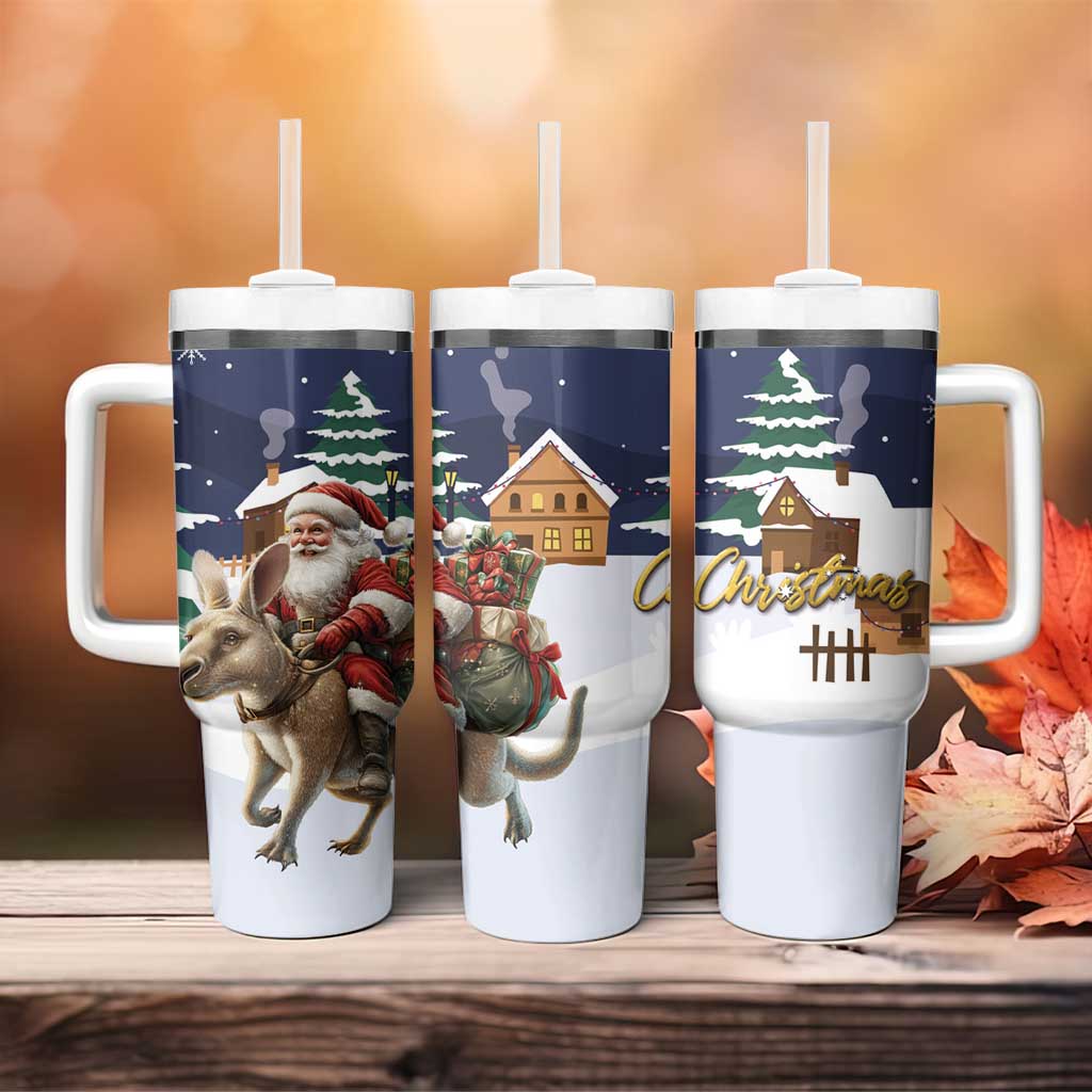 Kangaroo Australia Christmas Tumbler With Handle Xmas Pattern - Wonder Print Shop