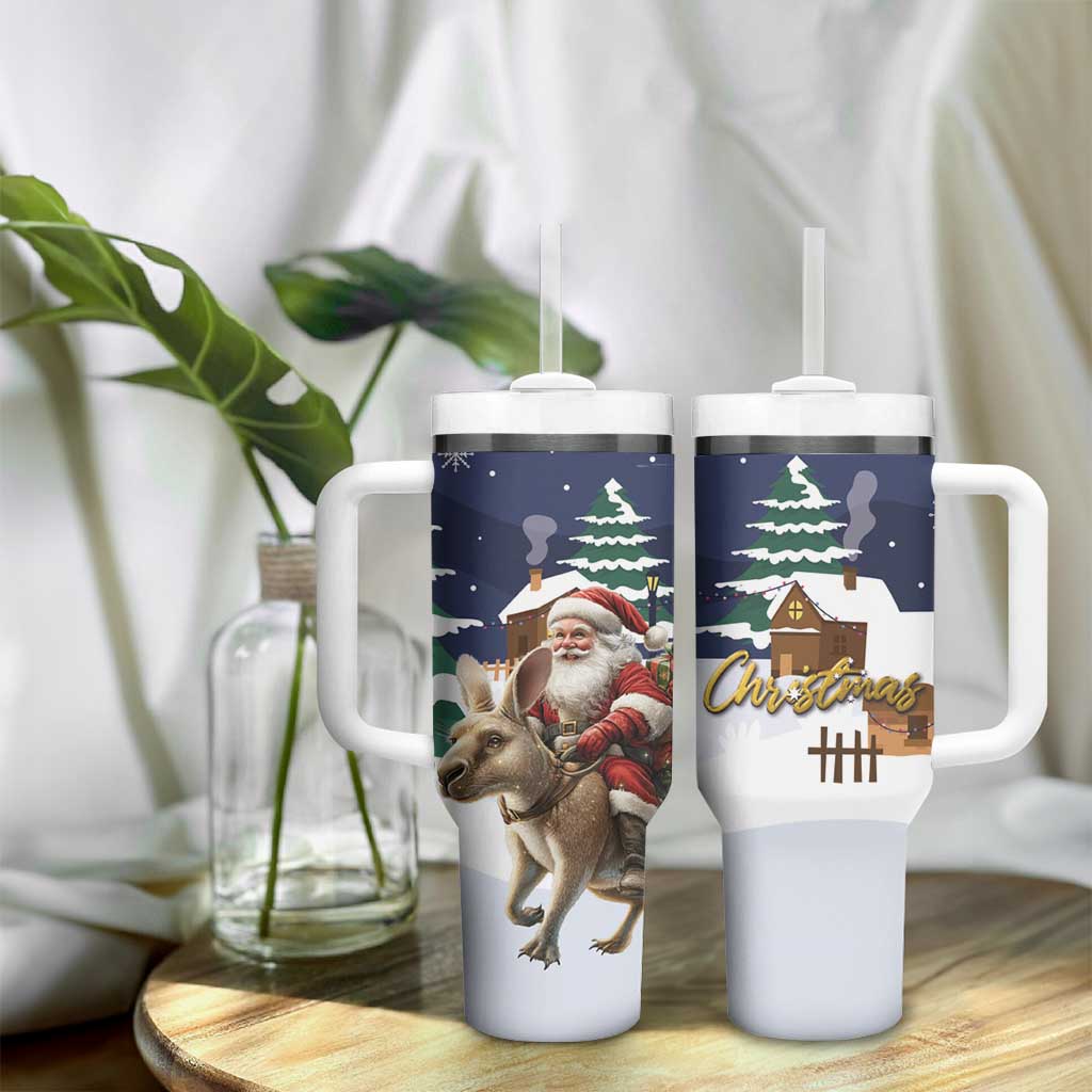 Kangaroo Australia Christmas Tumbler With Handle Xmas Pattern - Wonder Print Shop
