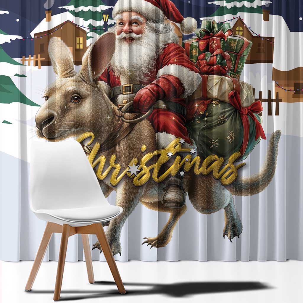 Kangaroo Australia Christmas Window Curtain Xmas Pattern - Wonder Print Shop