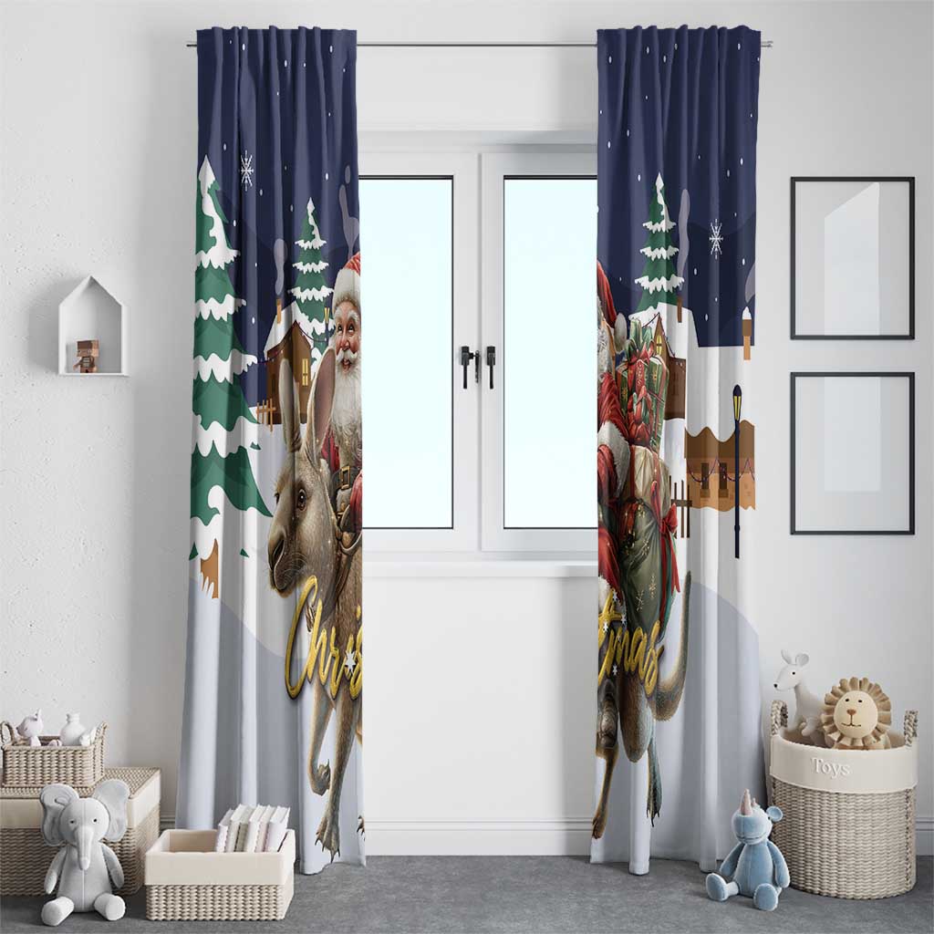 Kangaroo Australia Christmas Window Curtain Xmas Pattern - Wonder Print Shop